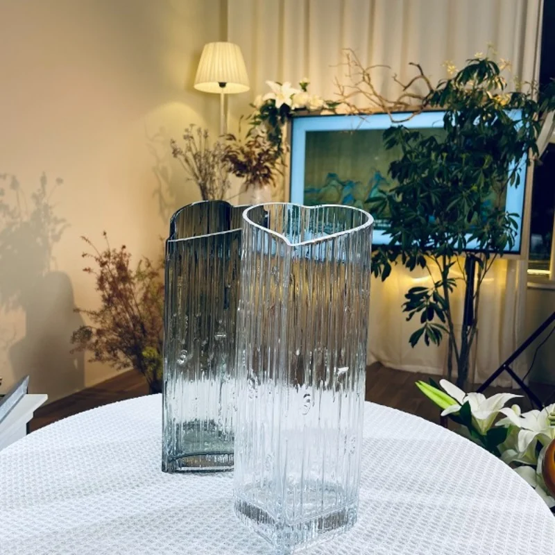 

Modern Design Minimalist Large Vases Hydroponic Transparent Crystal Glass Vases Ikebana Desk Vaso Per Fiori Office Decor WZ50HP