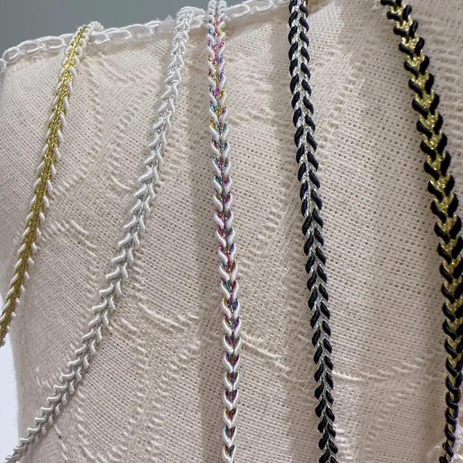 5 метров золотистая цветная мини кружевная отделка Лента изогнутая швейная