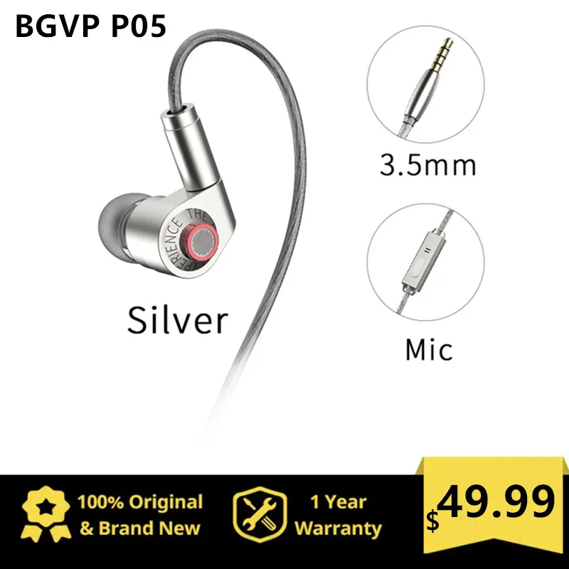 Наушники BGVP P05 с одним динамическим драйвером, Внутриканальные наушники Hi-Fi IEMs с микрофоном Type-C и сменным кабелем MMCX