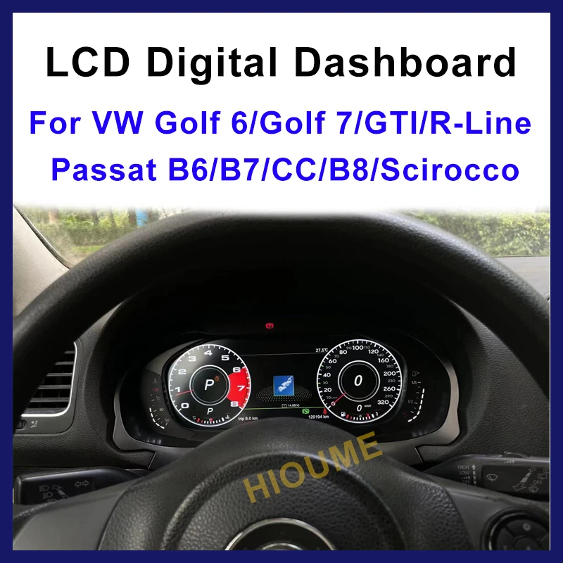 

Digital Dashboard Panel Virtual Instrument Cluster CockPit LCD Speedometer for VW Golf 7 Golf 6 MK7 Passat B8 B7 B6 CC Scirocco