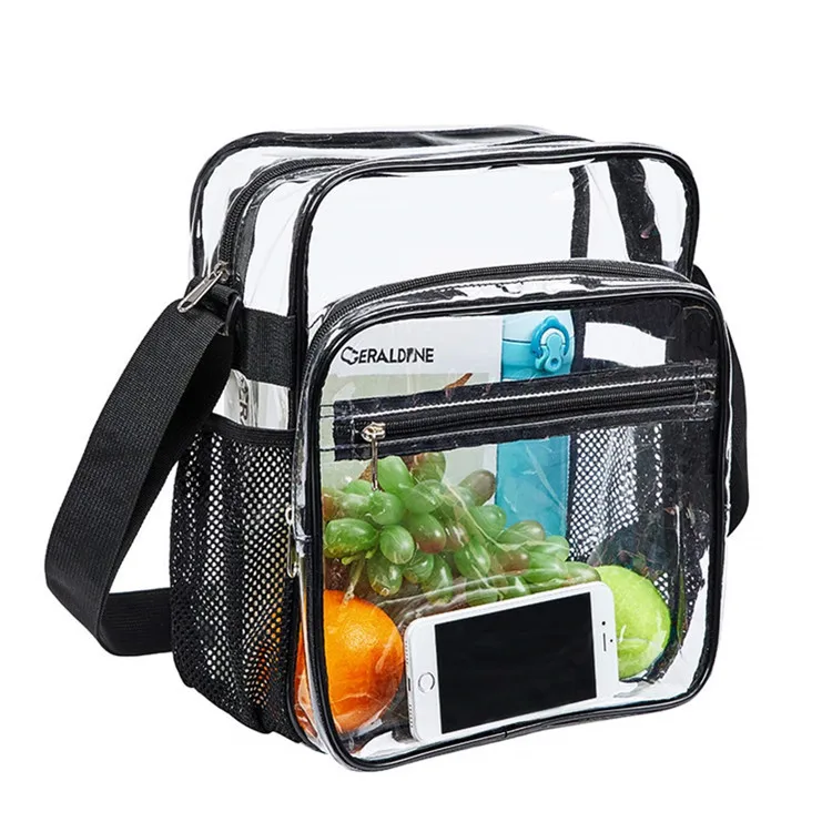 

Transparent Crossbody Bags Simple Zipper Mini High Street All-match Couples Fashion Clear Handbags PVC Harajuku Purses Phone Bag