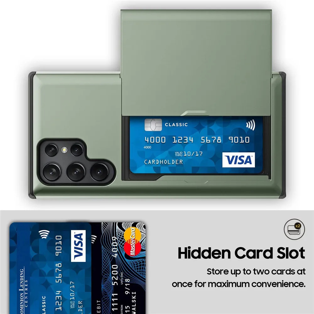 

Shockproof Case For Samsung Galaxy S23 Ultra S22 S21 S20 S10 Plus 5G S9 S8 Credit Card Holder ID Slot Cover For Note 20 10 9 8