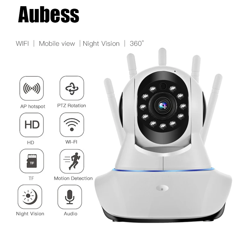 

AUBESS FtyCamPro HD IP Camera Wireless 1MP Home Security Camera Night Vision Two Way Audio CCTV Camera Indoor Baby Monitor