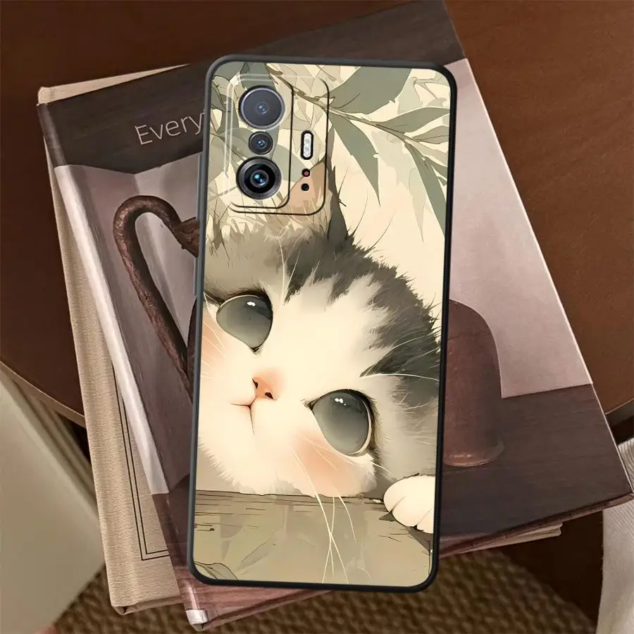 Фото Чехол для телефона Pure Lovely Cat Funda для Xiaomi Mi 12 12T Pro 11 10T 11T 13 Lite 14 12X №1