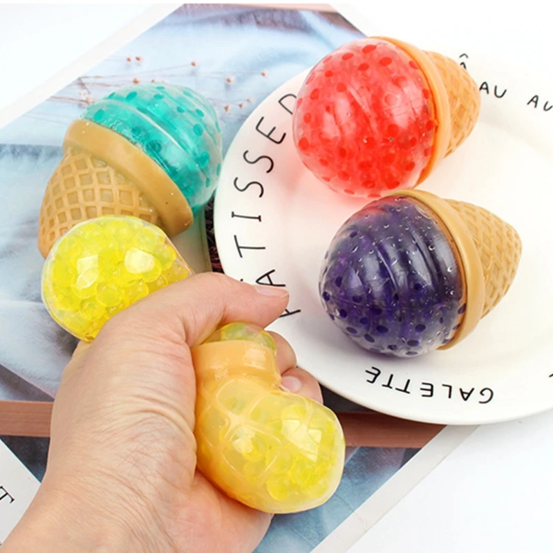 

Squeeze Ice Cream Sensory Fidget Squishy Ball Novelty Gag Stress Relief Playset for Toddler Adults Birthday Xmas Gift A2UB