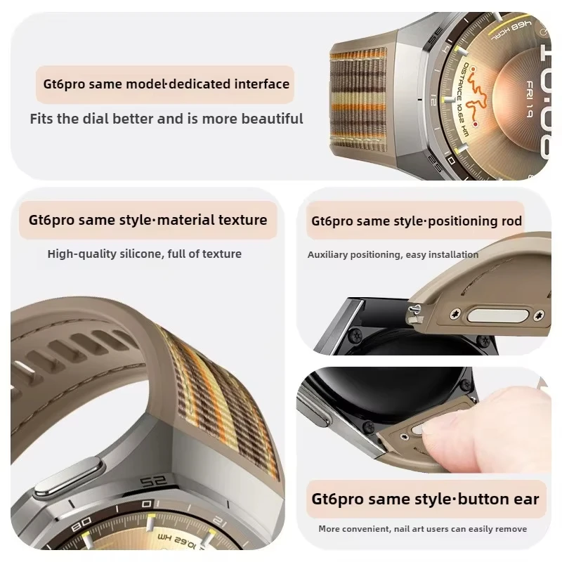Фото Официальный ремешок без зазоров для Huawei Watch GT 6 Pro, оригинальный композитный браслет correa, часы huawei gt6 Pro, аксессуары для умных часов №5