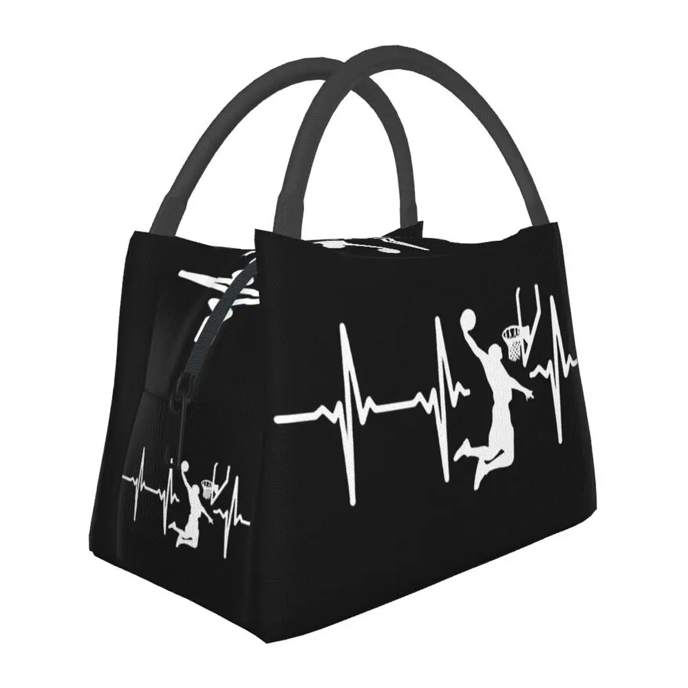 

Изолированные сумки для обедов для баскетбола и сердцебиения для женщин, баскетбольный радиатор, многоразовый термоохладитель, коробка для бенто, больничный офис