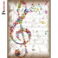 huacan diamond art painting musical note home decor mosaic cross stitch staff embroidery 5d diy wall sticker