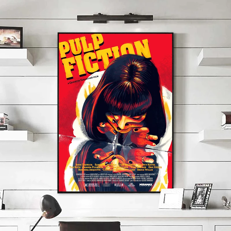 

Pulp Fiction Classic Movie Vintage Poster Wall Art Canvas Painting Funny Posters and Prints Wall Pictures for Bedroom Decoration
