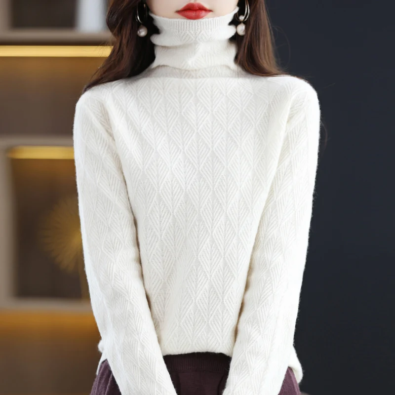 

Женский жаккардовый короткий пуловер, Свободный пуловер из чистой шерсти с ворсом, Осень-зима 2022