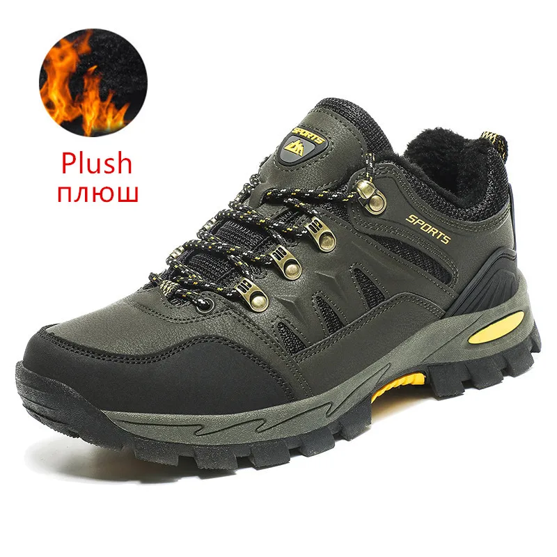 

Brand Men Boots Warm Plush Snow Boots Men Winter Boots Outdoors Sneakers Waterproof Men's Ankle Boots Non-slip Men Hiking Boots