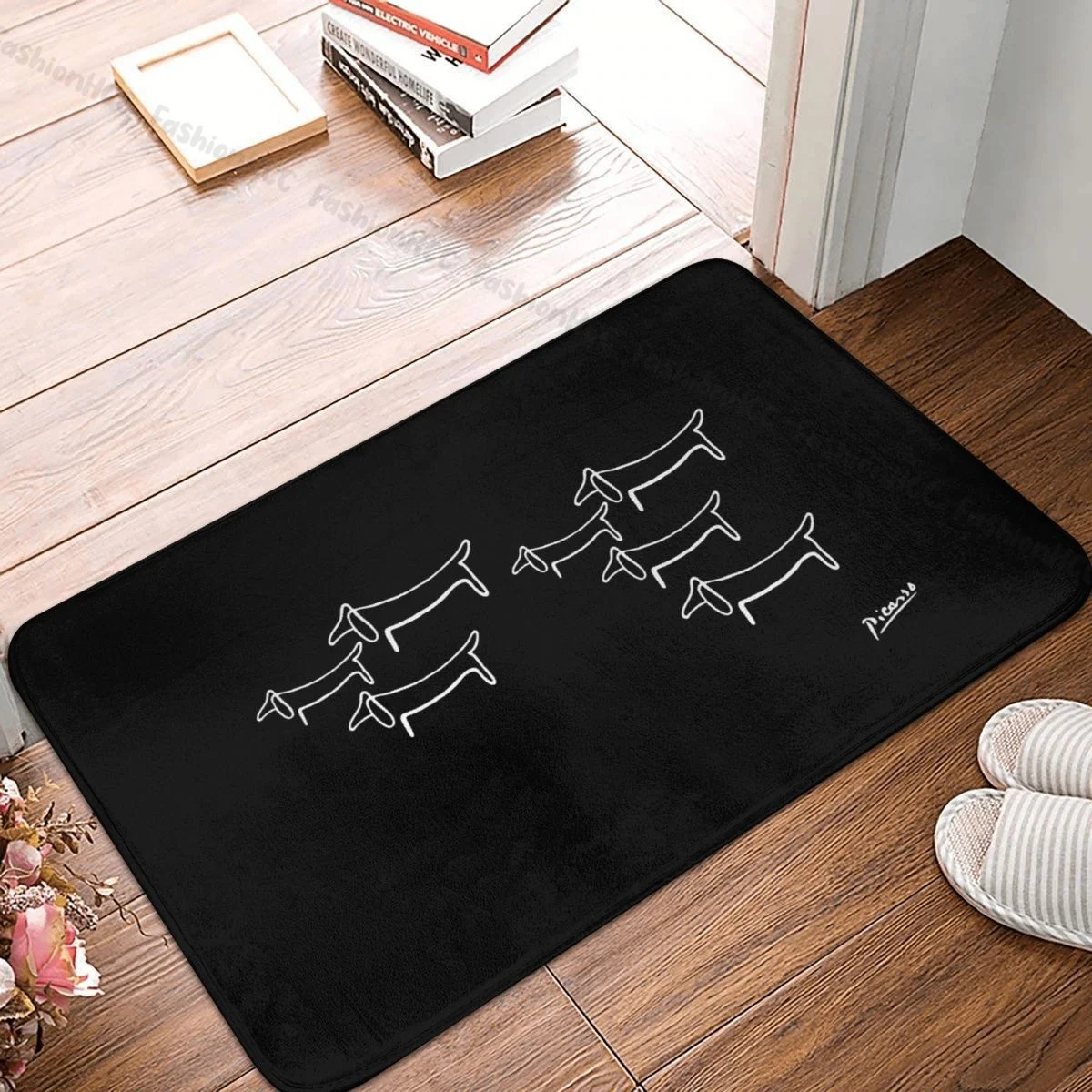 

Pablo Picasso Cubist Painter Anti-Slip Doormat Bath Mat Line Wild Wiener Dog Dachshund Floor Carpet Welcome Rug Indoor Decor