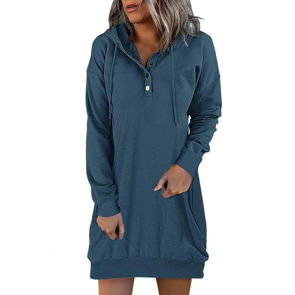 

Fashionable Lady Hoodie Long Sleeves Sweatshirt Women Autumn Hoodie Midi Length Spring Hoodie