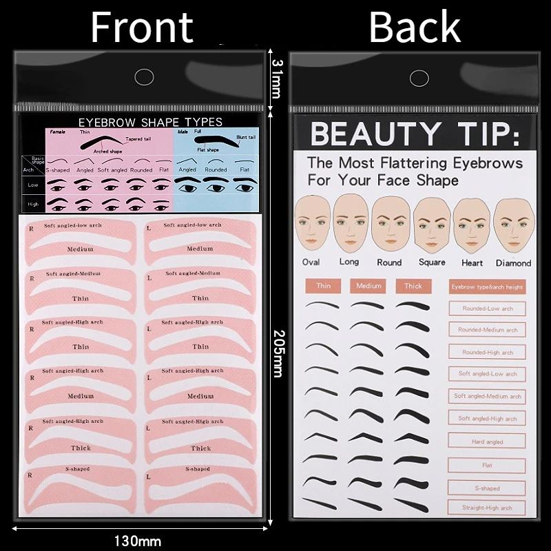 

Eyebrow Stamp Card Sticker Brow Definer Eye MakeUp Stencils for Women Disposable Eyebrow Shaper DIY Set Makeup Art Shaping Tool