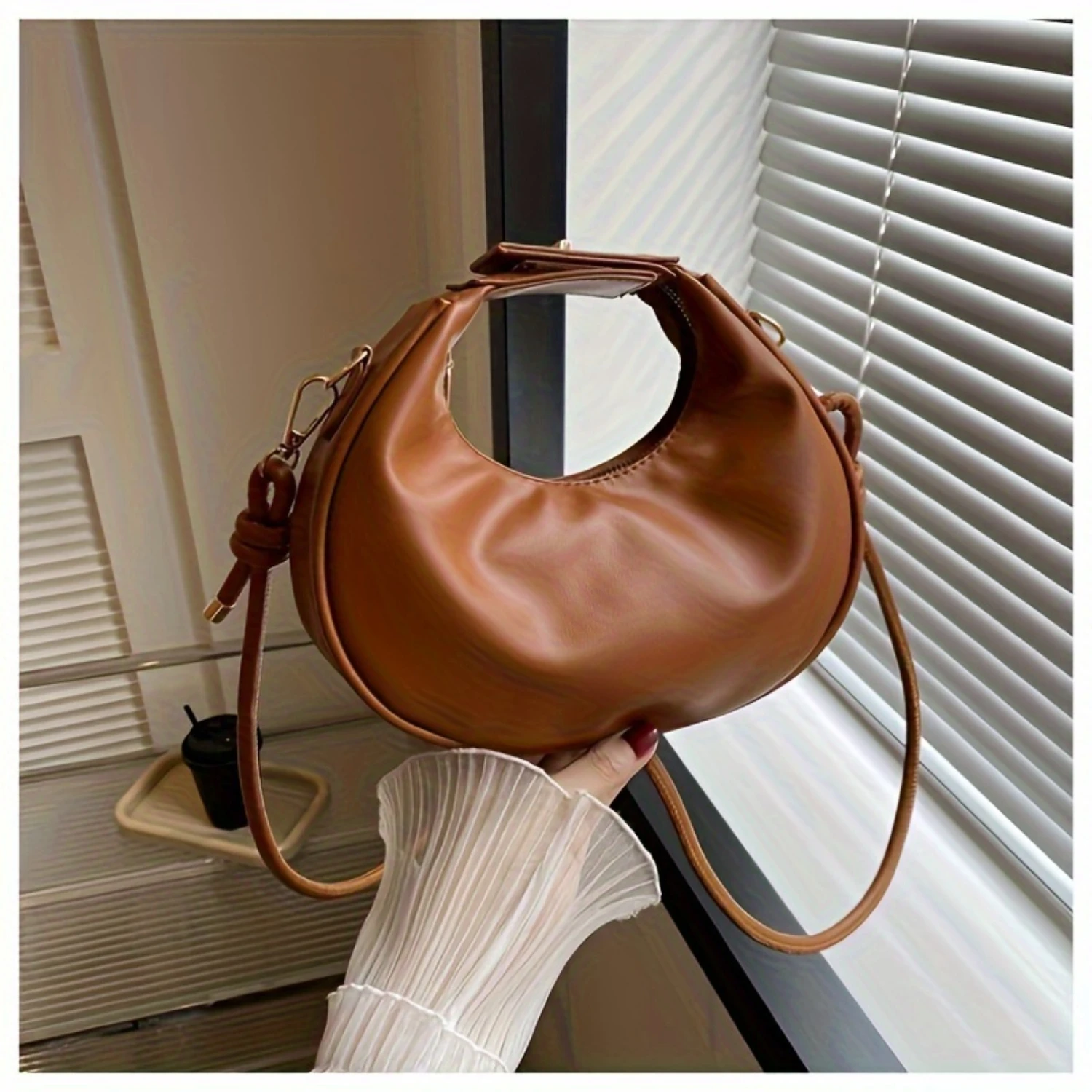 Сумка через плечо с полумесяцем Женская шикарная Сумка-Кроссбоди регулируемым