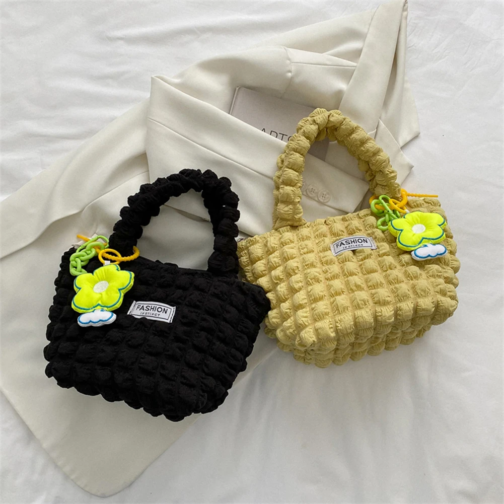 

Модные мягкие сумки через плечо, женская сумка с подвеской из пузырьков и цветов, плиссированный клатч, сумки-тоуты для покупок на подмышках...