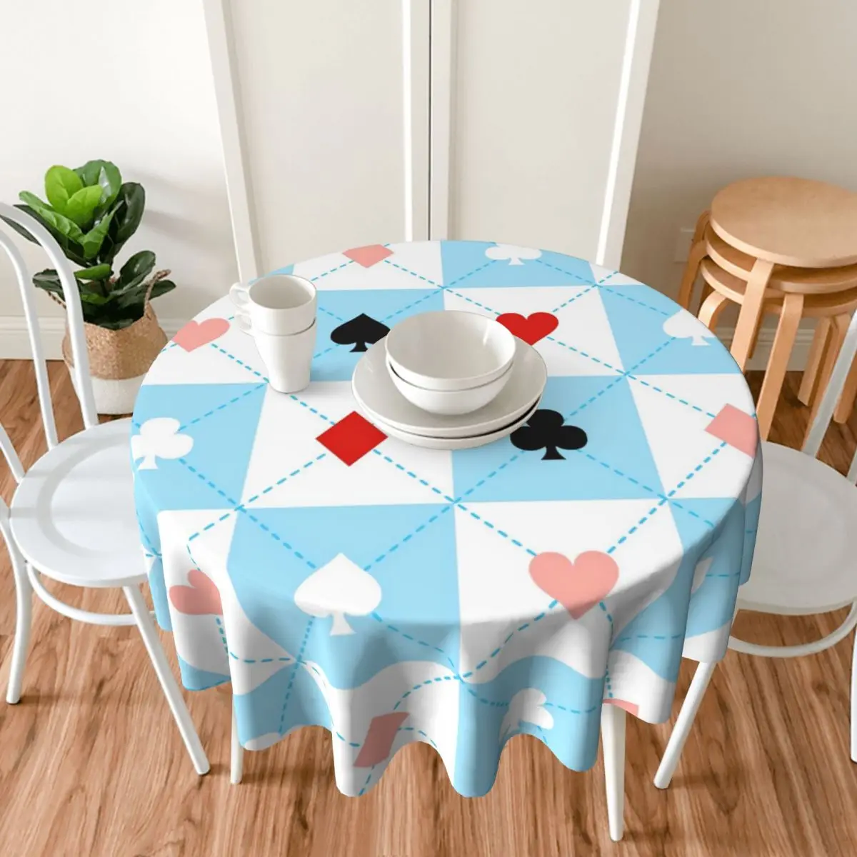 Женская скатерть в синюю и белую клетку свадебная из полиэстера современная