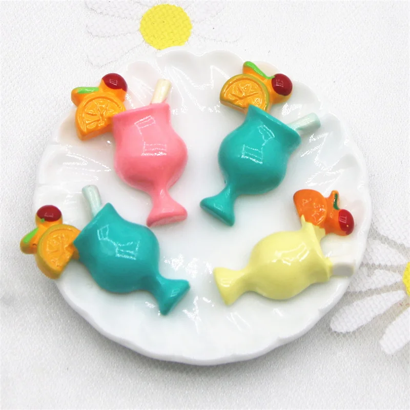 

10 шт. летний ледяной напиток из смолы плоская спина, кабошон имитация еды художественное украшение поделки