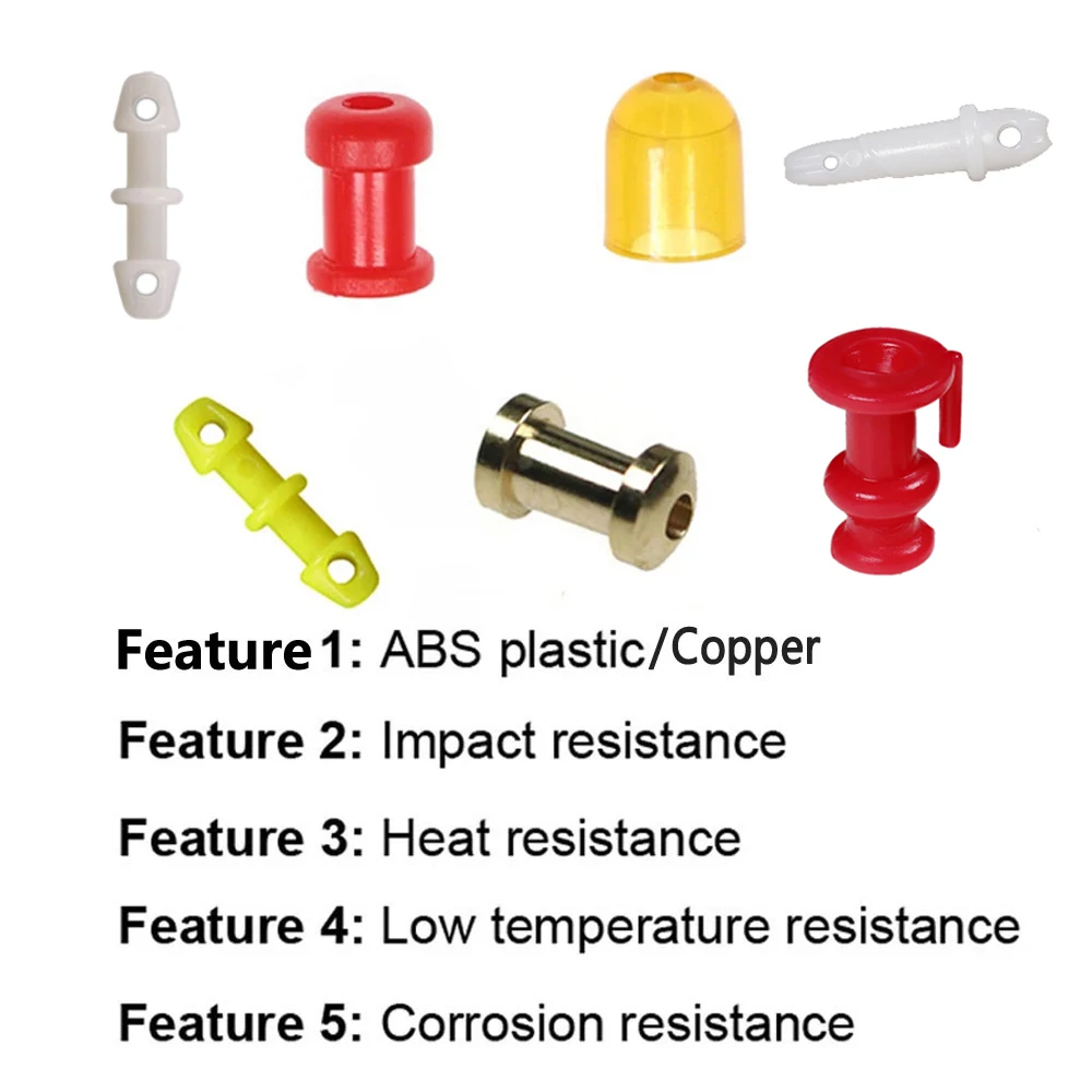 50PCS Copper/Plastic Slide Parts Saltwater Fishing Equipment Snapper Skirts and Rubber Tie Mule Maintenance Supplies 4 Types