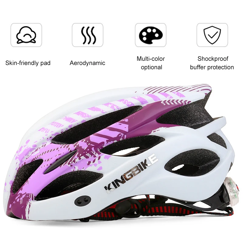 

Ultra-light Road Bicycle Helmet Racing Cycling Bike Sports Safety Helmet Time-Trial Cycling Helmet with warning rear taillight