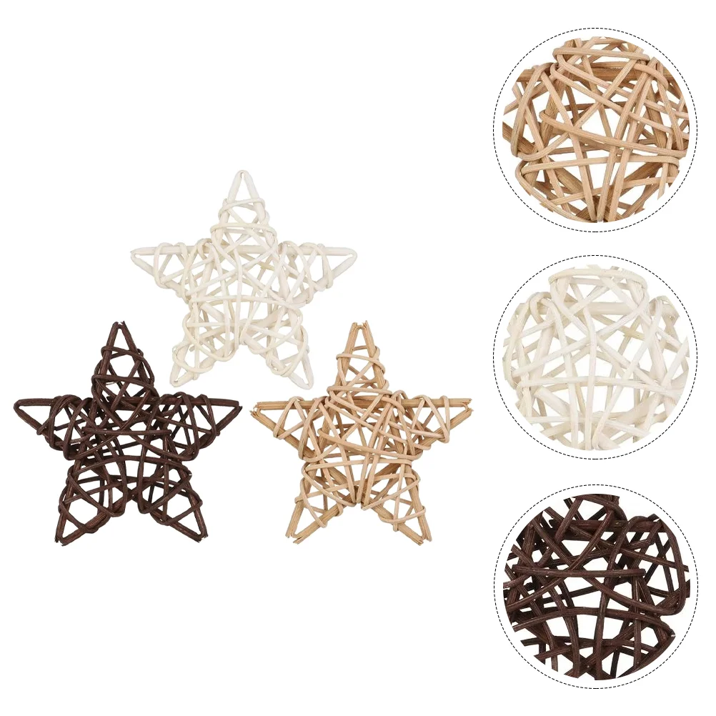 

Rattanball Star Wicker Christmas Tree Ornament Decoration Ornaments Hanging Heartdecorative Natural Shaped Decor Willow Favors