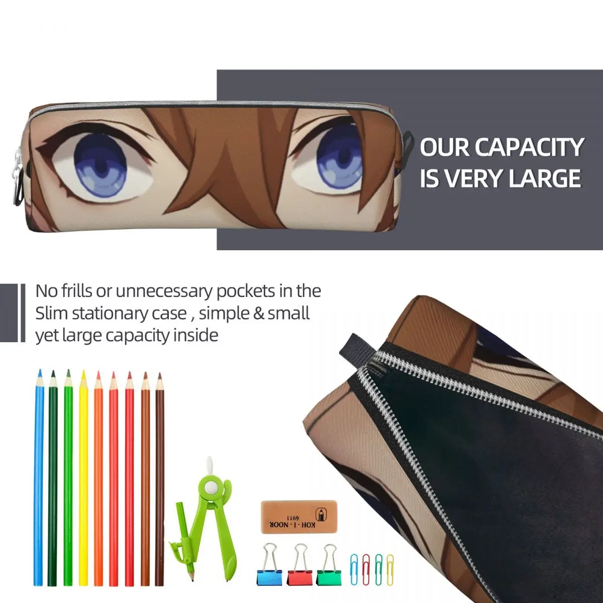 Пеналы для карандашей Childe tataglia Face Meme креативный держатель ударных ручек Genshin