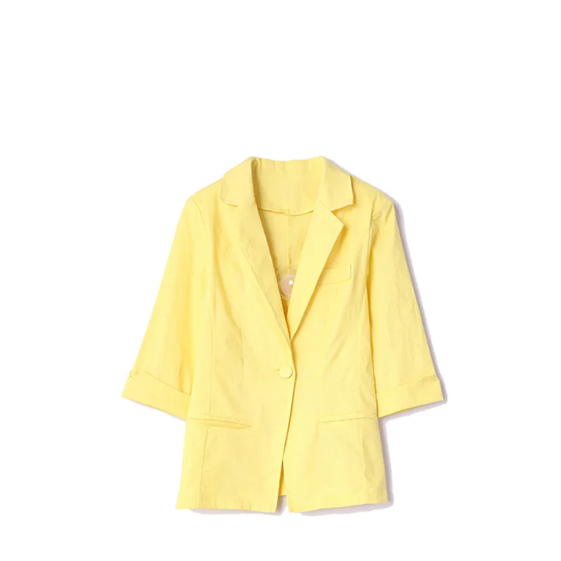 Женский блейзер с манжетами повседневный удобный облегающий хлопковый