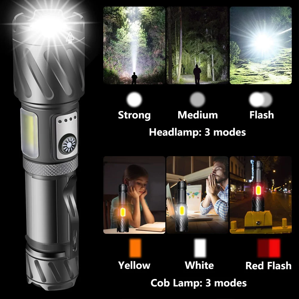 Новейсветильник мощный яркий светодиодный фонарик XHP199 высокомощный