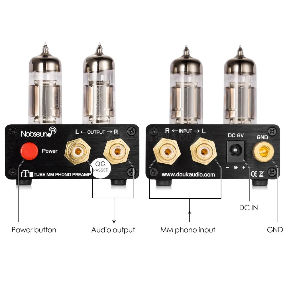 Douk аудио HiFi вакуумный 6J5 трубчатый мм фонограф предусилитель стерео мини