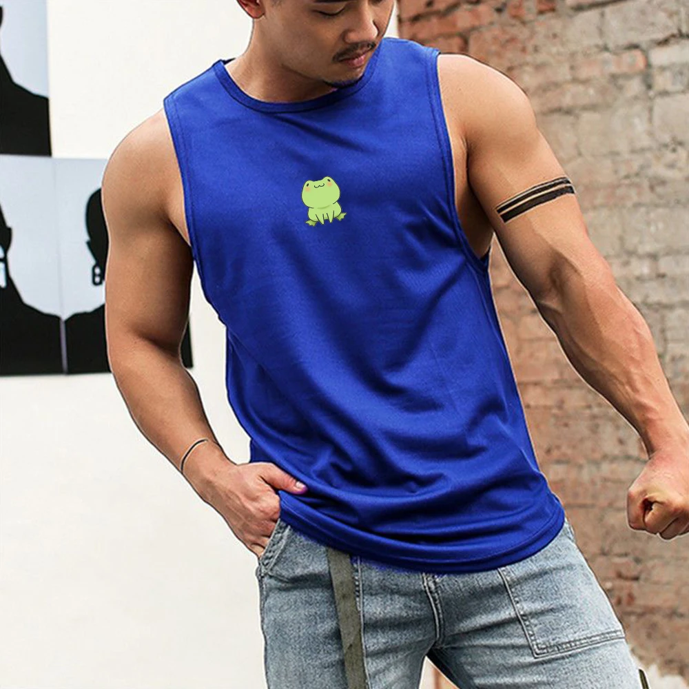 

NO02 Men's Fog Tank Tops Shirt Gym Tank Top Fitness Clothing Vest Sleeveless Cotton Man Canotte Bodybuilding Men Clothes Wear