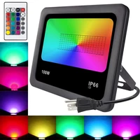 15w 25w 35w 55w 100w rgb remote control led flood lights outdoor waterproof wall light multi colors changing landscape lighting