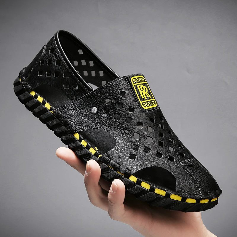 Сандалии CYYTL мужские кожаные Повседневные Дышащие Модные уличные пляжные туфли