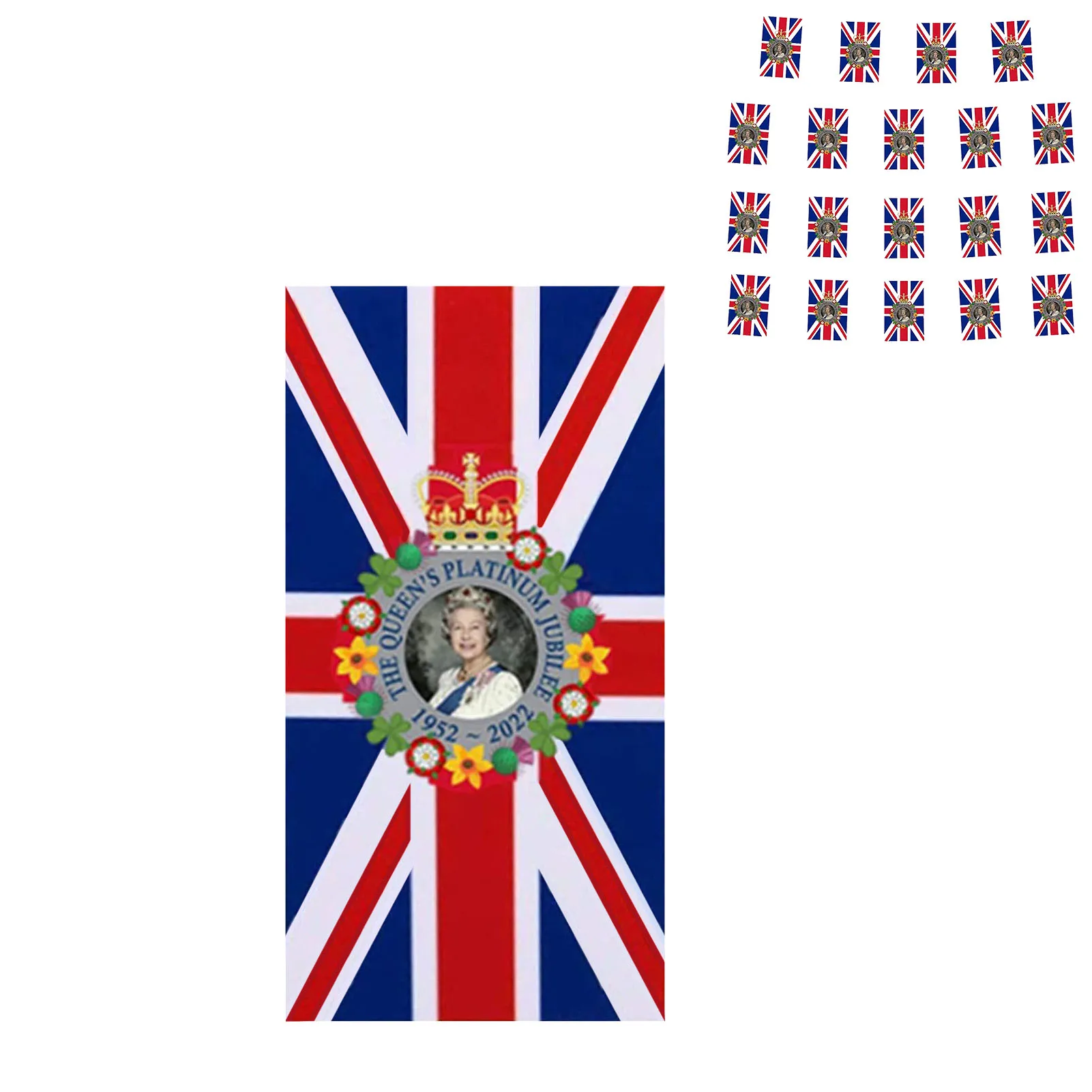 

Platinums Queens Jubilee Flag Union Jack Bunting Banner Flag 70 Years Jubilee Party Banner For Indoor Outdoor Patriotic
