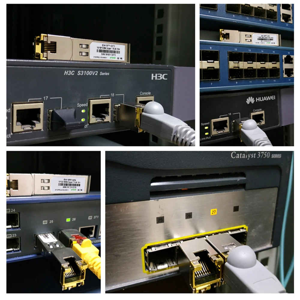 EWIND Gigabit RJ45 SFP Module 1000Mbps SFP Copper RJ45 SFP Transceiver Module Compatible for CISCO 1.25 Gigabit Ethernet Switch