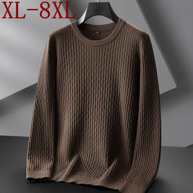 

8XL 7XL 6XL 2023 New Autumn Winter High End Twist Sweater Men Thick Warm Mens Sweaters Thermal Luxury Wool Pullover Man Clothes