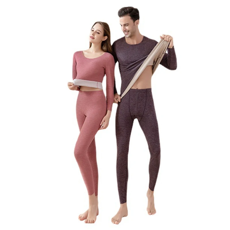 

Cashmere Silk Protein Thermal Underwear Trackless Sexy Autumn And Winter Warm Clothes And Pants 2 Piece Suit For Men And Women