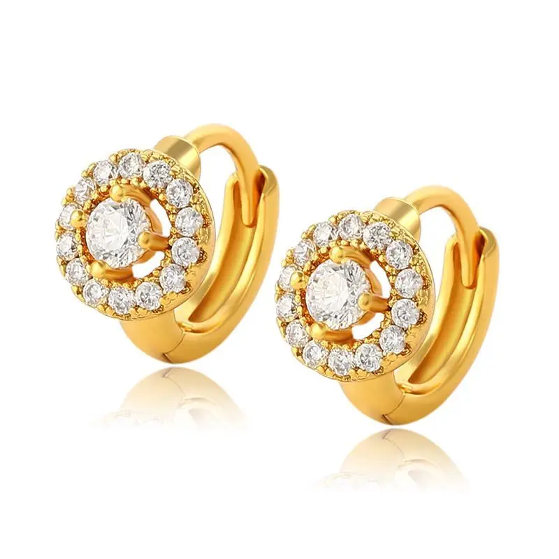 Оптовая цена ---(3 пар/лот) AAA + маленькие круглые серьги-кольца из циркония для