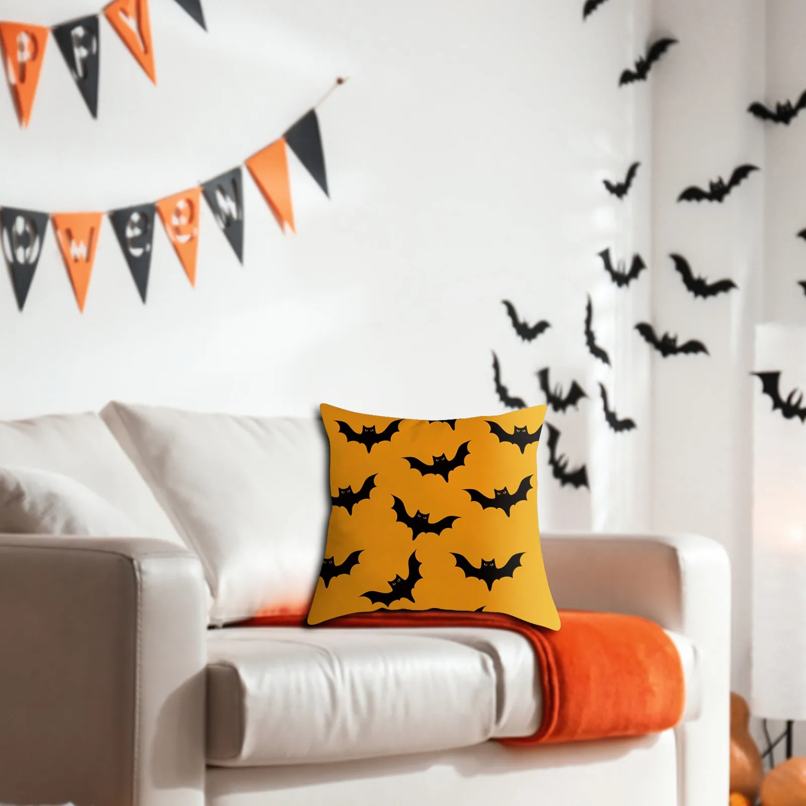 

Halloween Horror Home Sofa Cover Decorative Cushion Pillowcase Throw Pillow Covers 18x18 Pillow Covers with Zippers