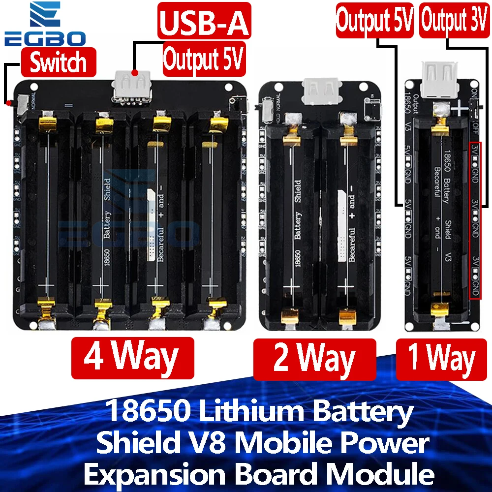 1 шт. ~ 4 плата расширения мощности мобильного телефона 18650 5 В/3 А 3 В/1 Micro USB для Arduino