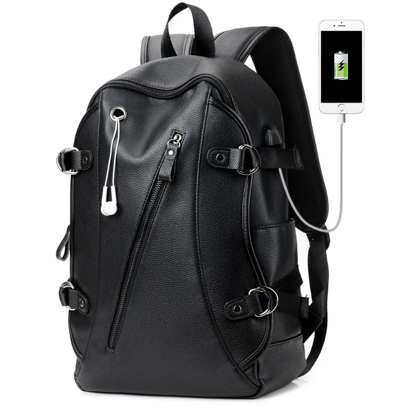 

Men's Backpack Travel Casual Fashion Students School Bag Large Capacity Bag Brand High Quality Leather Backpacks Laptop mochilas