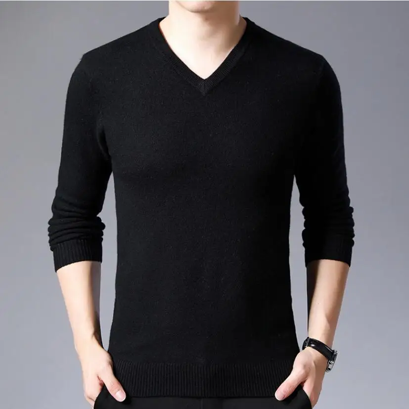 Новинка 2022 мужской модный брендовый Повседневный вязаный пуловер с V-образным