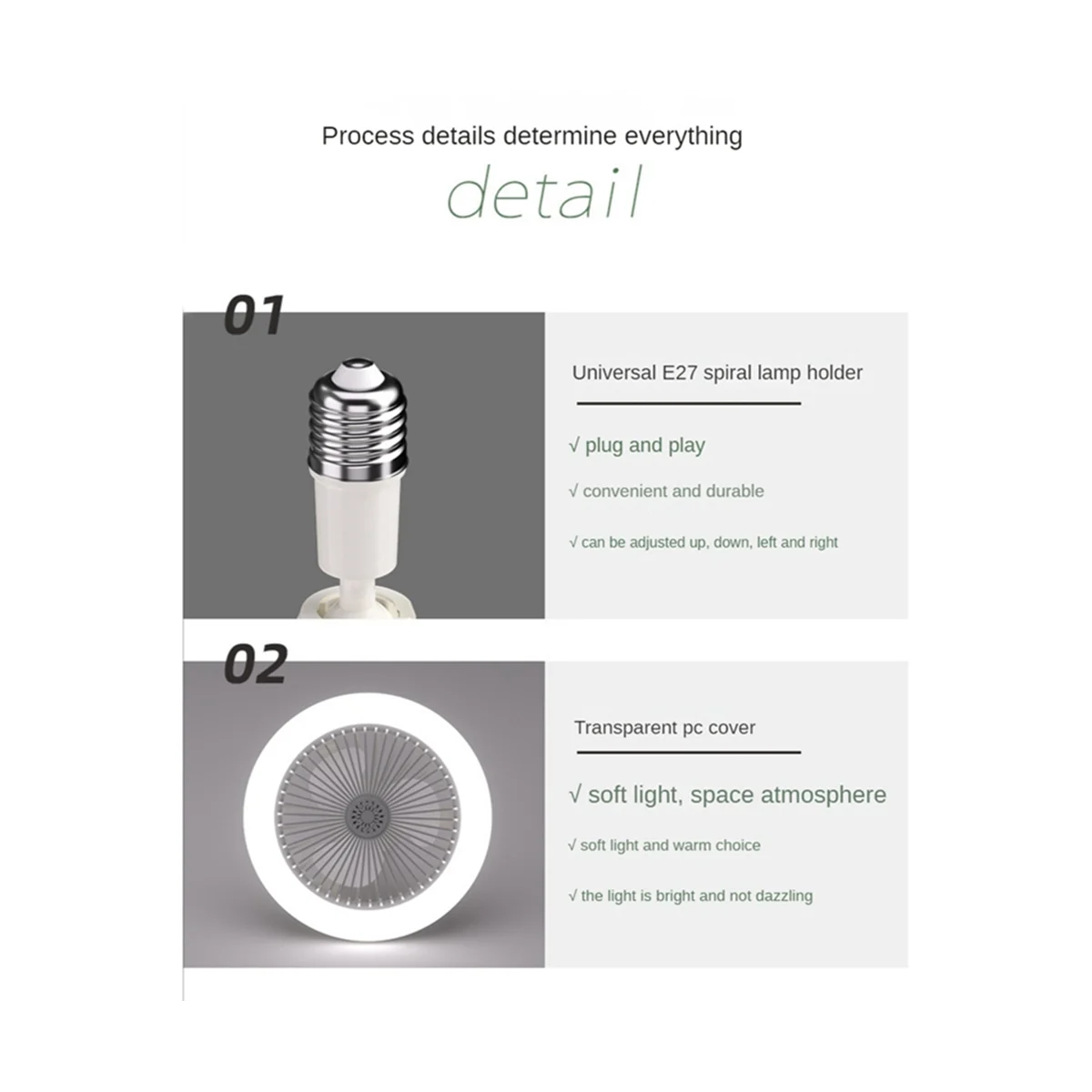 

Потолочный вентилятор с дистанционным управлением и стандартным планшетом мощностью 30 Вт, умный бесшумный потолочный вентилятор E27, цвет б...