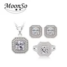 Moonso, новинка, четыре цвета, ювелирное изделие из стерлингового серебра 925 пробы, помолвка, четыре цвета, свадебные кольца и серьги в африканском стиле, J1471