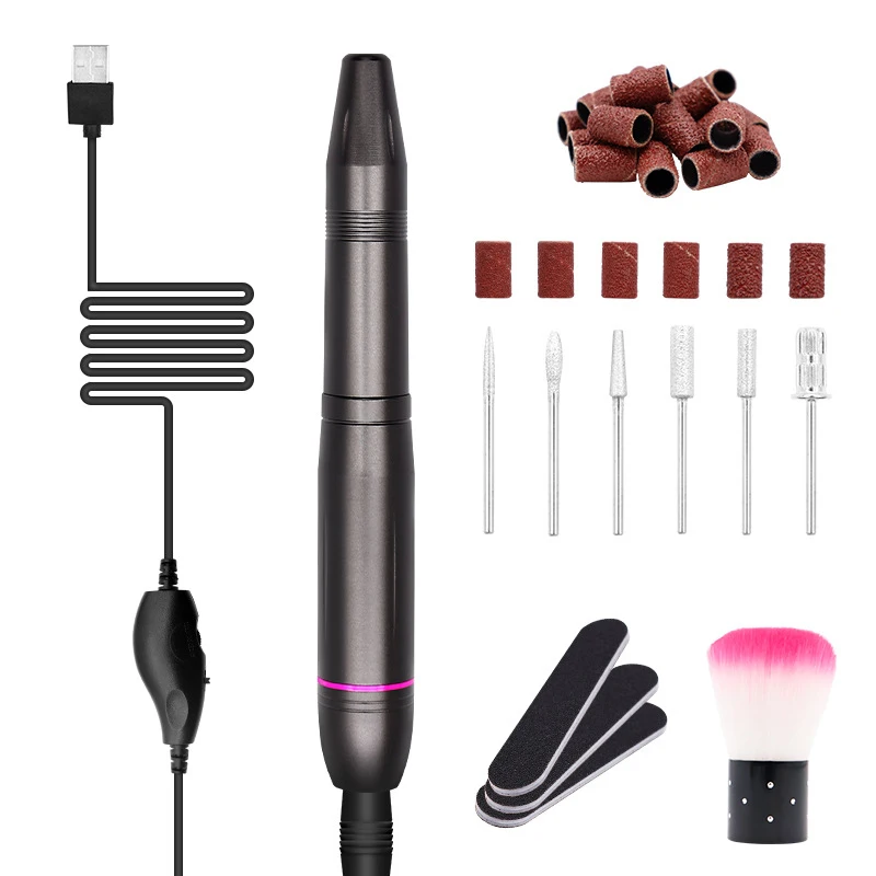 

Electric USB Nail Drill Machine Acrylic Nail File Nail Art For Gel Nails Pedicure Polishing Tools For Home Salon Use