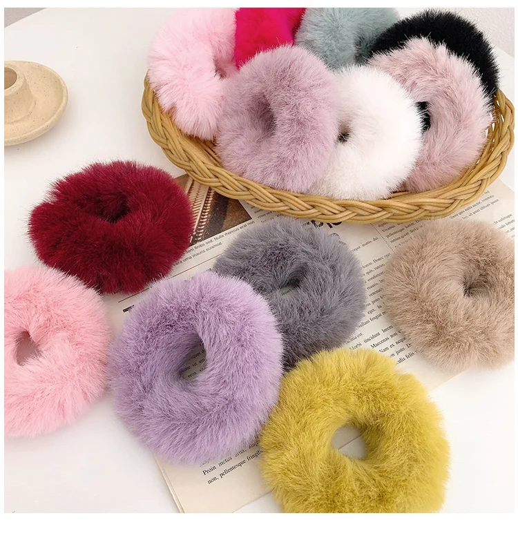 

New Warm Soft Elastic Hair Band Hair Scrunchies Women Ponytail Holder Rubber Band Velvet Hair Ties Ropes Girls Hair Accessories