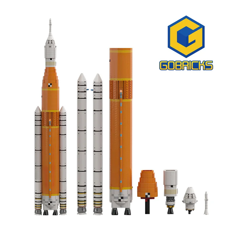 

Gobricks Building Blocks MOC Space Series Launch System Artemis SLS 1:110 Saturn V scale Rocket Brick Toy For Kids Birthday Gift