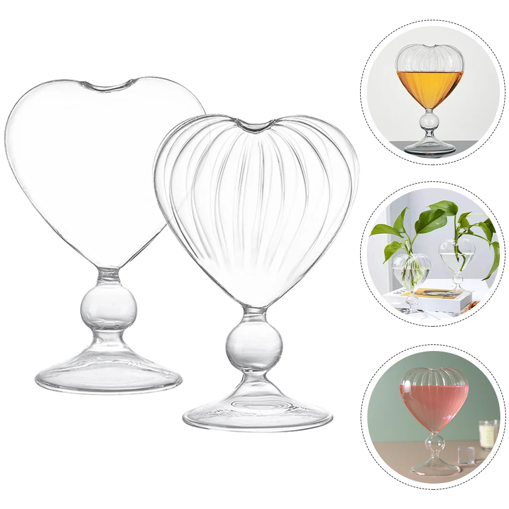 

Glasses Cup Goblet Cocktail Heart Champagne Drinking Shaped Martini Cups Red Beverage Goblets Wedding Tall Drinks Water Beer Bar