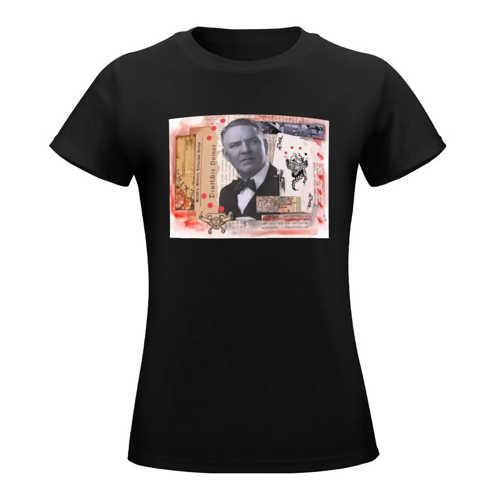 W. C. Женская летняя футболка с коллажем