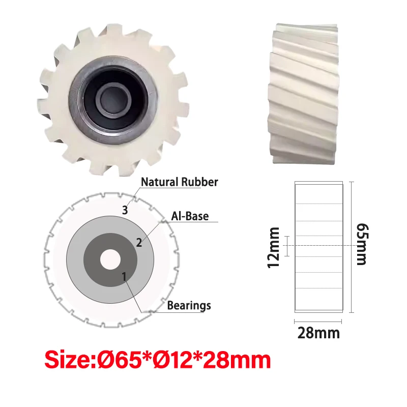 

Набор из 10 резиновых пресс-колес NANXING Ø65xØ12x28 мм