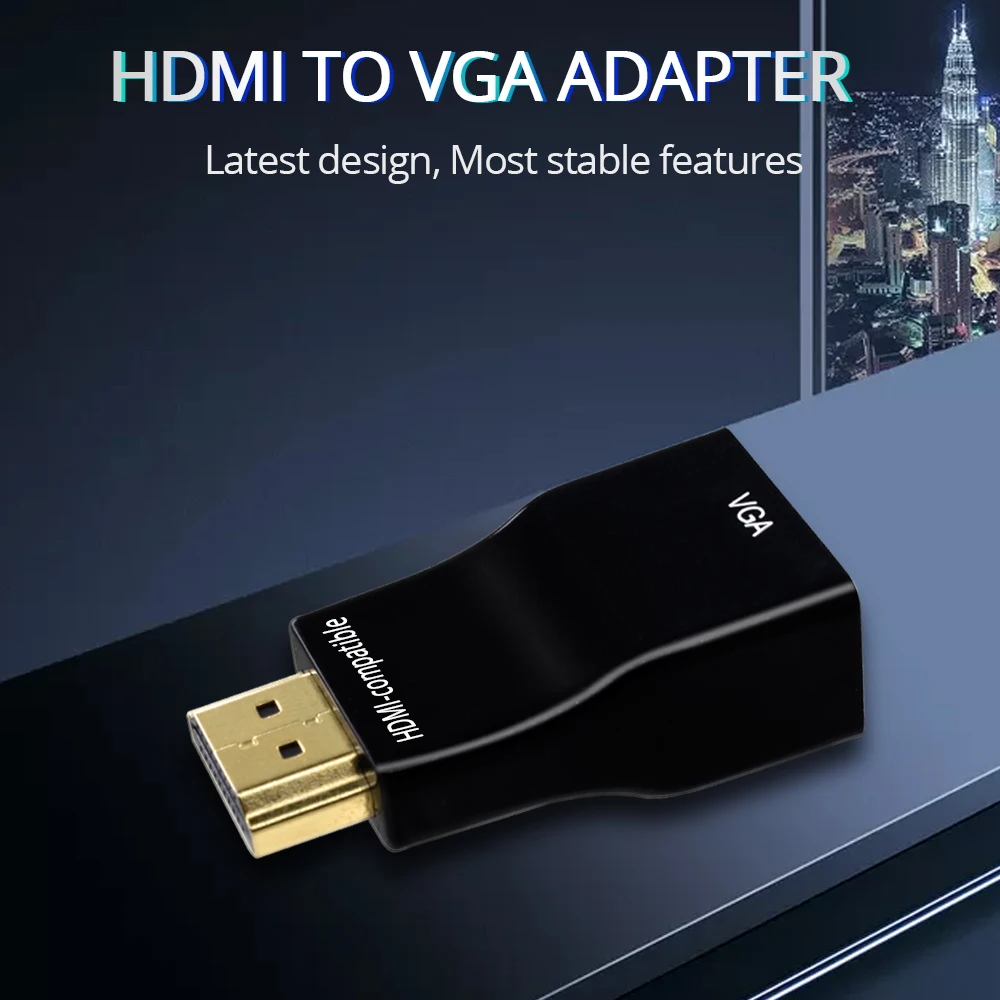 Адаптер VGA TISHRIC совместимый с HDMI преобразователь без аудиоразветвителя HD дисплей